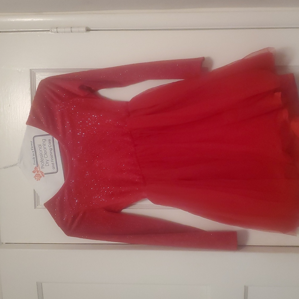 Girls Red velvet and tulle Cat and Jack Dress size L (10/12) Valentine Party